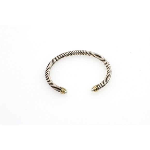 David Yurman Pearls Cable Bangle Bracelet With 14k Yellow Gold 5mm - Picture 4 of 5